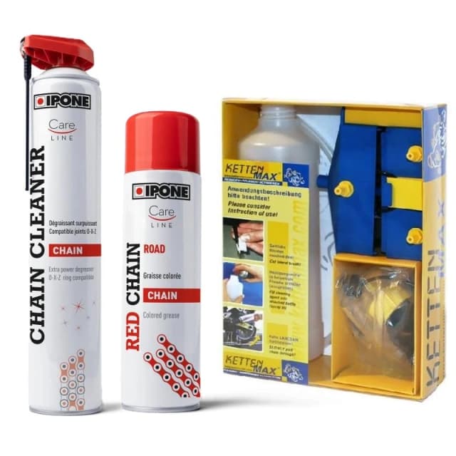 KETTENMAX / IPONE - Kit curatare + ungere lant, varianta  ROAD [ROSU]